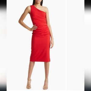 Dress the Population Martine Stretch Crepe One-Shoulder Dress